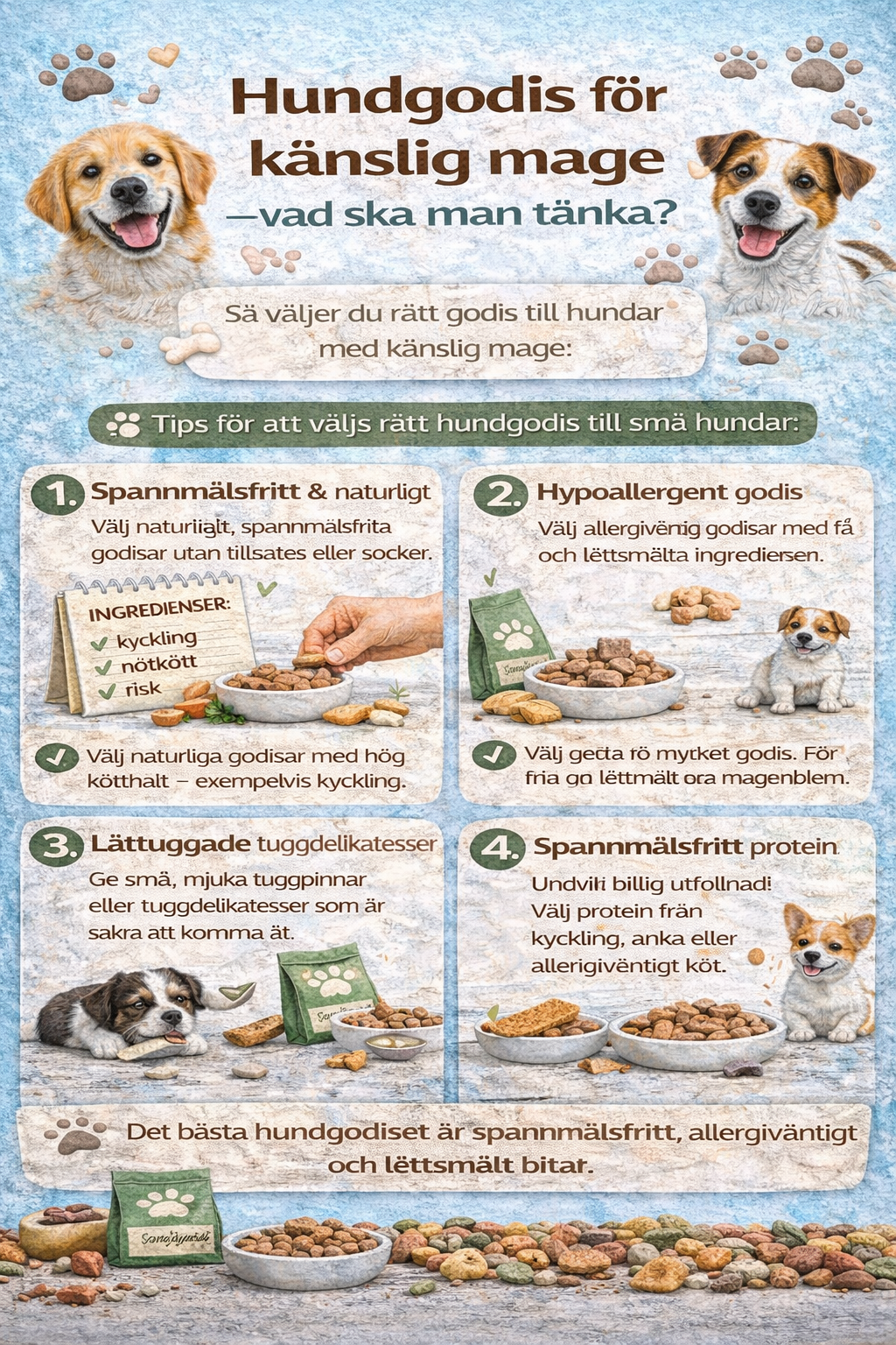 Hundgodis för känslig mage – vad ska man tänka på?