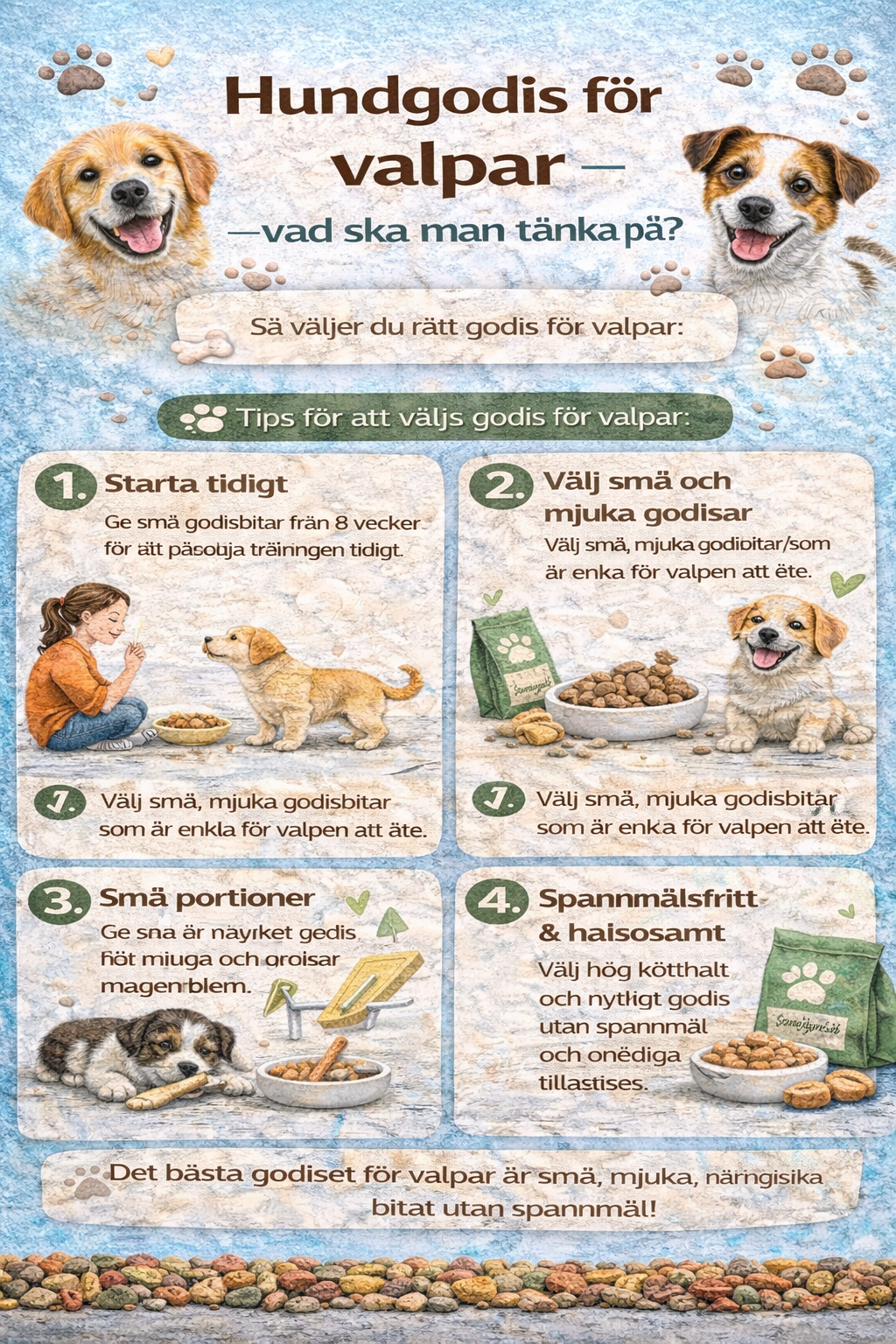 Hundgodis för valpar – vad ska man tänka på?