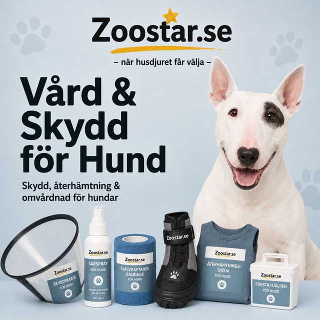 Vård & Skydd för Hund – produkter för omsorg, återhämtning och första hjälpen