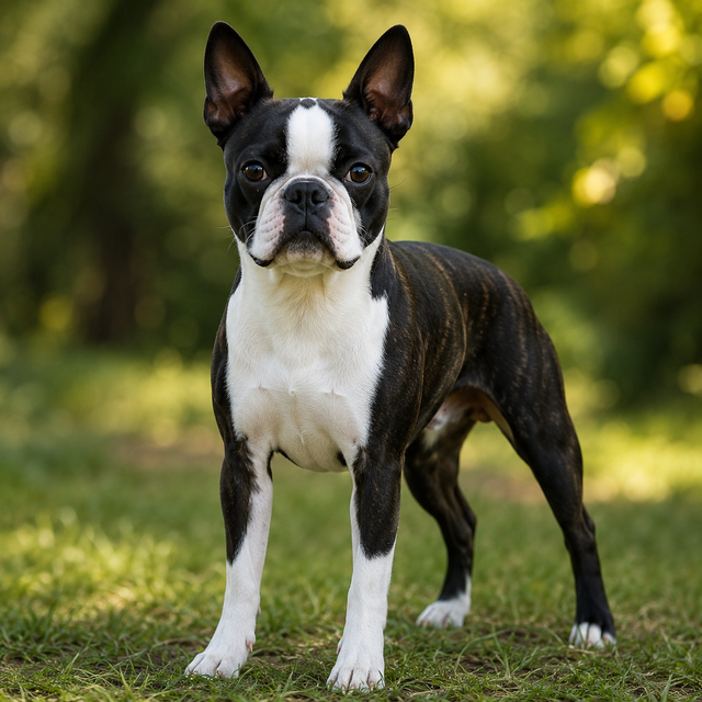 Bostonterrier – liten och livlig sällskapshund med kort päls och piggt uttryck
