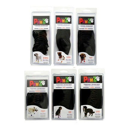 Pawz Skor Pawz Hund 12 Antal Svart Storlek Xl