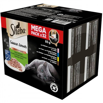Sheba Kattmat Sheba Megapack Kyckling Lax Tonfisk Anka 32 X 85 G