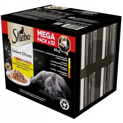 Sheba Kattmat Sheba                                 Kyckling Kalkon Fåglar 32 X 85 G