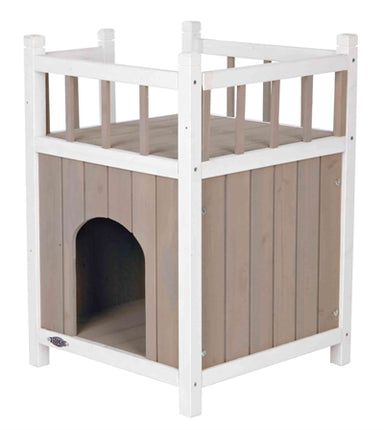 Trixie Katzenhaus Katzenhaus Mit Balkon Grau/Weiss 45X65X45 Cm