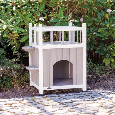 Trixie Katzenhaus Katzenhaus Mit Balkon Grau/Weiss 45X65X45 Cm