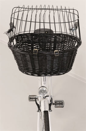 Trixie Weidenradkorb Vorne Schwarz Mit Kissen Und Kapuze