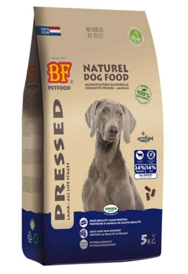 BF Petfood Geperst Lam Rijst Premium hondenvoer 5 kg en 13,5 kg