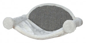 Trixie Kattenhangmat voor aan de Muur Wit/Grijs 54 x 28 x 33 cm – pluche kattenhangmat met sisal