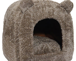 40 Winks Palisander-Katzenkorb Iglu Teddybraun