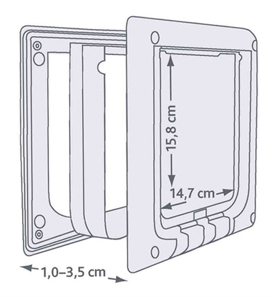 Trixie 4-Wege-Katzenklappe Elektromagnetisch Weiss