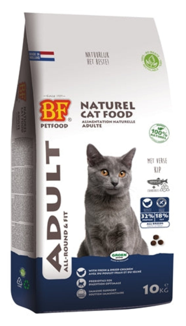 BF Petfood Premium Quality Cat Adult Fit kattenbrokken voor volwassen katten 1,5 kg en 10 kg