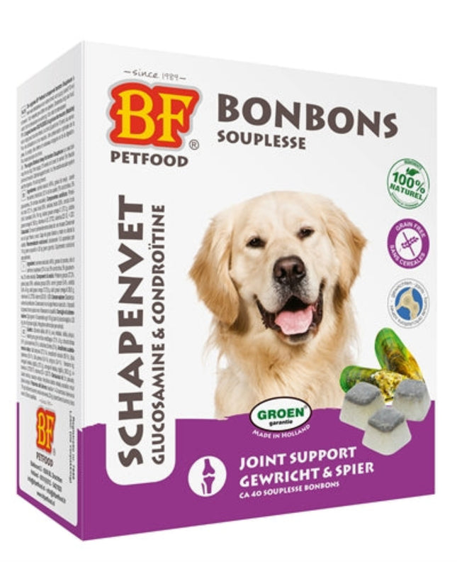 BF Petfood Schapenvet Maxi Bonbons Souplesse 40 stuks schapenvetbonbons hond