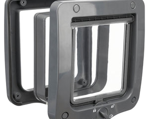 Trixie 4-Wege-Katzenklappe Einschliesslich Tunnelstück Grau