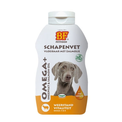 BF Petfood Vloeibaar Schapenvet met Zalmolie voor honden 250 ml 500 ml 5 ltr