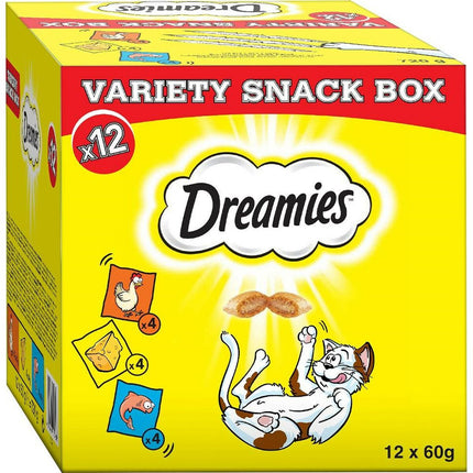 Dreamies Snack For Cats Dreamies Variety 12 X 60 G Kyckling Lax Ost