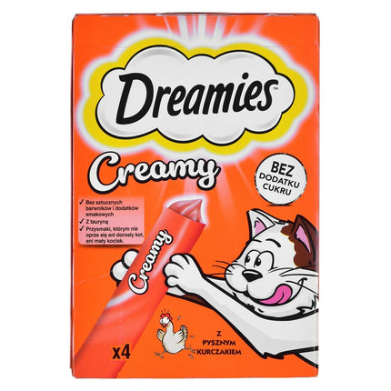 Dreamies Snack For Cats Dreamies Creamy 4 X 10 G Kyckling
