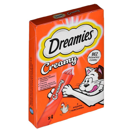 Dreamies Snack For Cats Dreamies Creamy 4 X 10 G Kyckling