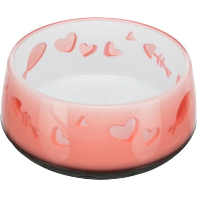 Trixie / Wasserschale Fisch / Herz Kunststoff / Gummiring Sortiert 12 Cm 300 Ml 4 Stück