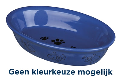 Trixie Futterschale / Wasserschale Oval Pfote / Fischmuster Keramik Sortiert 15X10 Cm 200 Ml 4 Stück