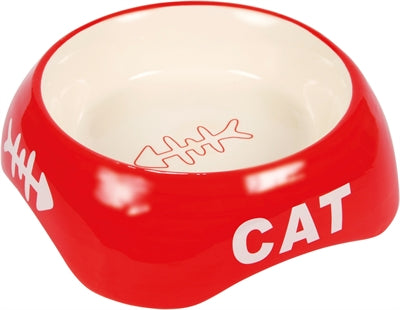 Trixie / Wasserschale Katze Fischgräte Keramik Assortiert 13 Cm 200 Ml 4 Stück