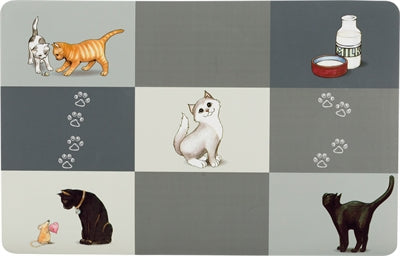 Trixie Tischset Patchwork Katze Grau 44X28 Cm 6 St