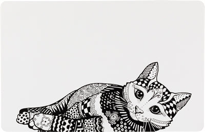 Trixie Tischset Katze Weiss/Schwarz 44X28 Cm 6 St