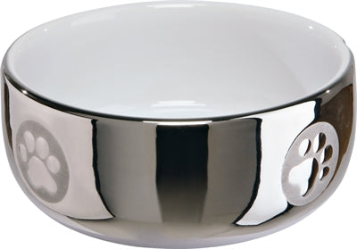 Trixie / Wasserschale Keramik Silber / Weiss 11 Cm 300 Ml 4 Stück