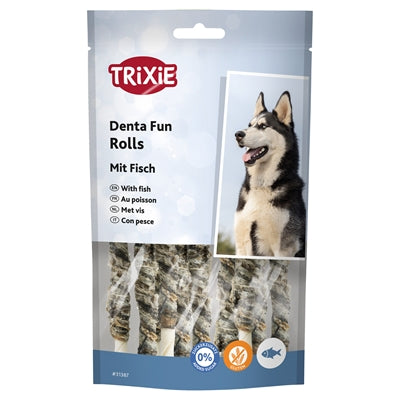 Trixie Denta Spass Fisch Kaurollen 6X75 Gr 12 Cm