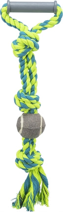 Trixie Zahnseide Mit Griff Und Hundefreundlichem Tennisball Blau/Grün 50X6X6 Cm 3 Stück