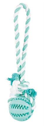 Trixie Denta Fun Naturkautschukball Mit Minzgeschmack An Einer Schnur 24X7X7 Cm 3 St