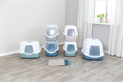 Trixie Katzenklo Vico Open Top Mit Haube Blau Grau / Weiss 56X40X40 Cm