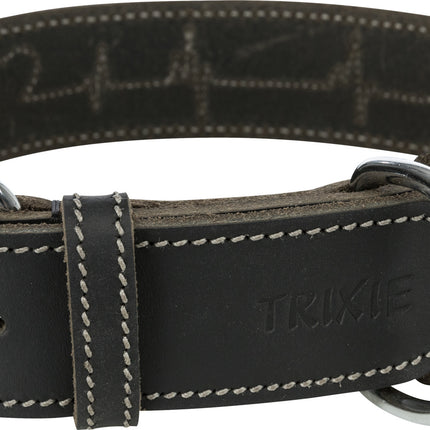 Trixie Hund Rustikal Leder Heartbeat Schwarz