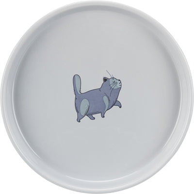 Trixie / Wassernapf Flach Und Breit Katzenprint Grau 23 Cm 600 Ml 4 Stk.