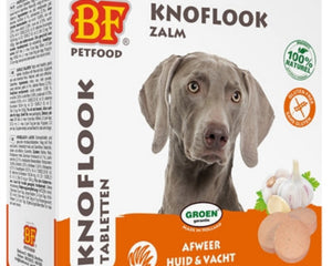 BF Petfood Hondensnoepjes Bij Vlo Zalm 55 st koudgeperste knoflooktabletten voor honden