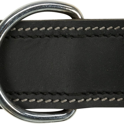 Trixie Rustikal Spitze Leder Halsband Hund Herzschlag Schwarz