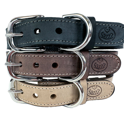 Sazzz Hundehalsband Nomad Vintage Leder Beige