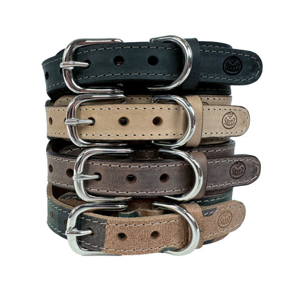 Sazzz Hundehalsband Boho Vintage Leder Anthrazit