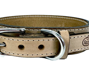 Sazzz Hundehalsband Boho Vintage Leder Beige