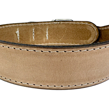 Sazzz Hundehalsband Boho Vintage Leder Beige