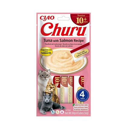 Inaba Snack For Cats Inaba Churu Senior Tuna With Salmon Recipe Fisk