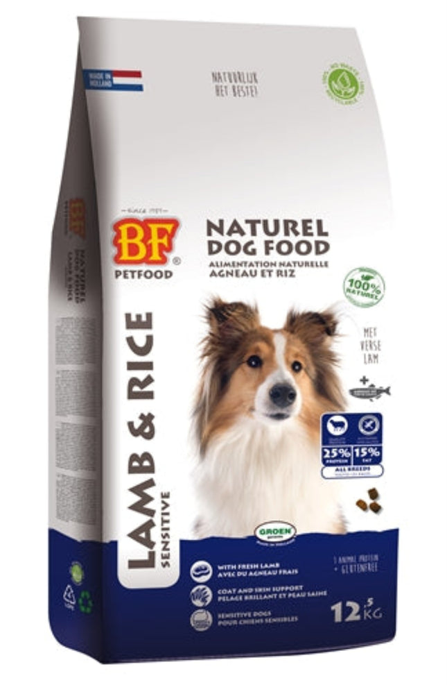 BF Petfood Lam Rijst droogvoer met lam 3 kg en 12,5 kg