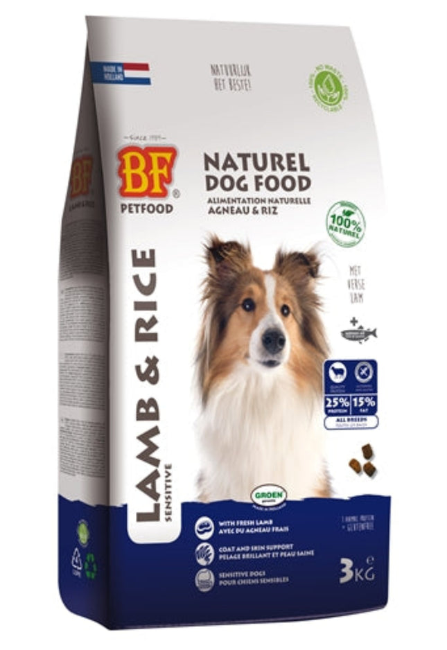 BF Petfood Lam Rijst droogvoer met lam 3 kg en 12,5 kg