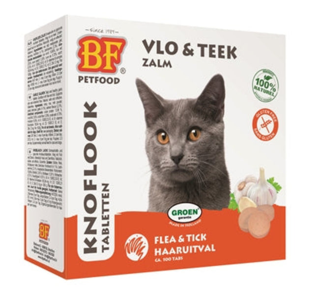 BF Petfood Kattensnoepjes Knoflook Zalm 100 st koudgeperste knoflooktabletten voor katten