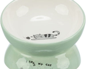 Trixie Futter-/Trinknapf Katze Erhöht Keramik Salbei/Weiss