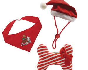 Croci Xmas Mein Erstes Weihnachten Hund Set Mütze / Bandana / Knochen