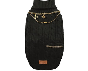 Croci Hundepullover Mit Kette Gold/Schwarz