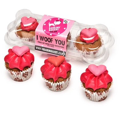The Barking Bakery I Woof You Valentine Mini Iced Woofins Trio Assorted