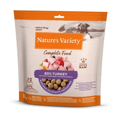 Natures Variety Gefriergetrocknete Komplette Mini-Erwachsene 1-10 Kg Pute