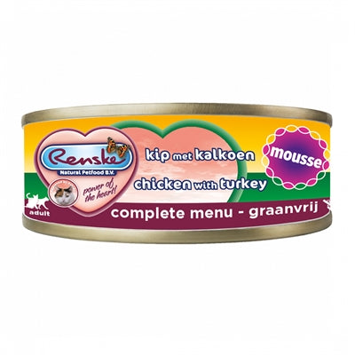 Renske Katze Frisch Zubereitetes Mousse Huhn/Truthahn Getreidefrei