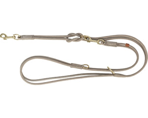 Trixie Hundeleine Rein Einstellbar Rund Genähtes Leder Hellgrau